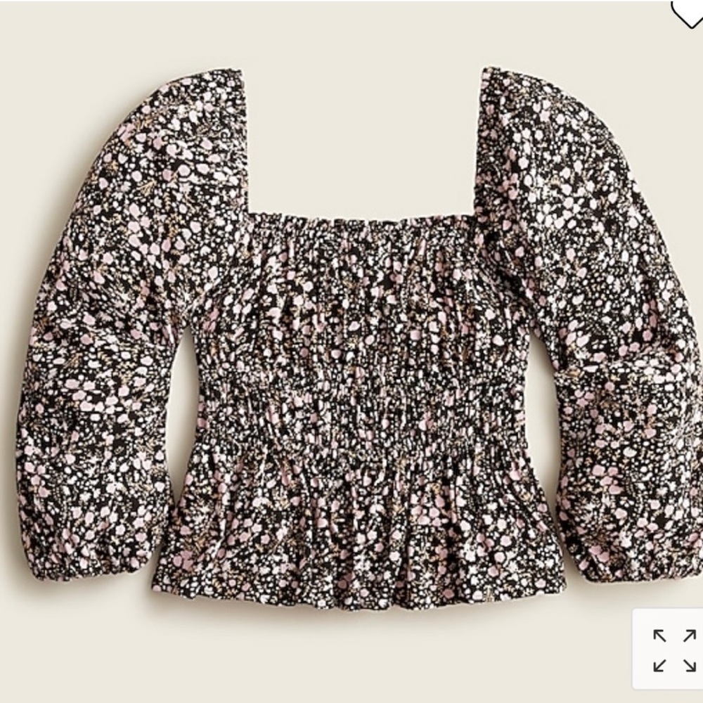 J.Crew floral square neck top